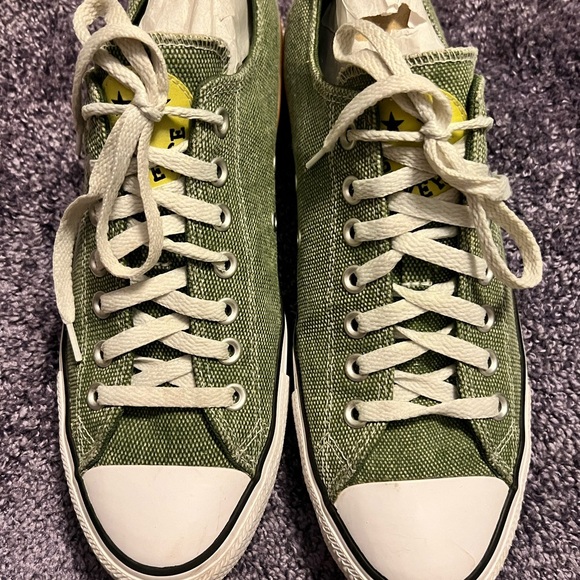 Converse Safe Green Lo Top Sneakers-Men 9.5 /Women 11.5/Great pre-loved- - Picture 2 of 11